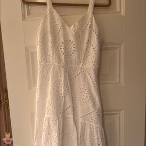 White Cut Out Tiered Mini Sundress